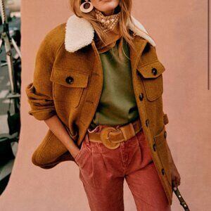 Sezane Eddy Coat Ochre Size FR 38 US 6